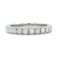 18K White Gold Prong Set Diamond Band