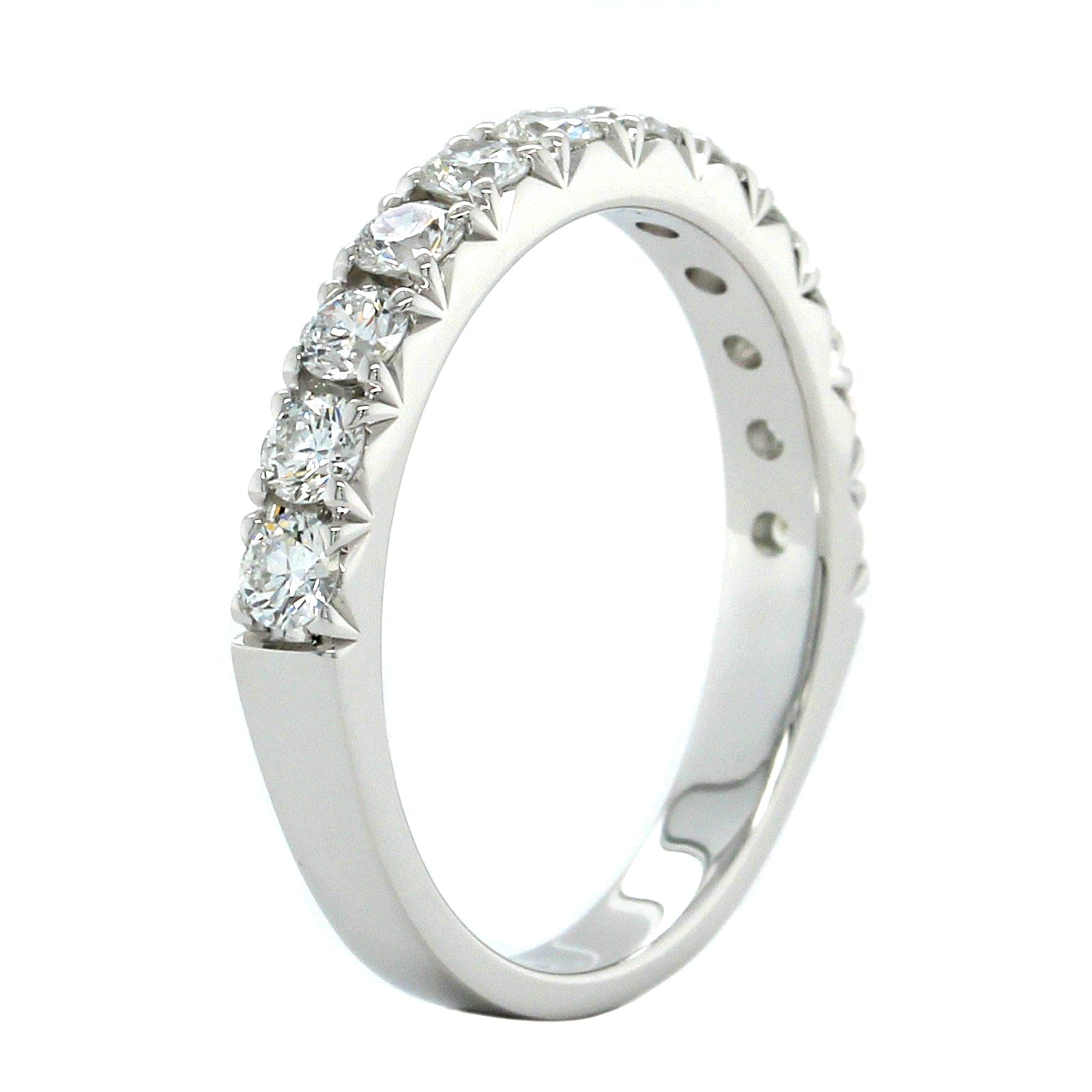 18K White Gold Prong Set Diamond Band