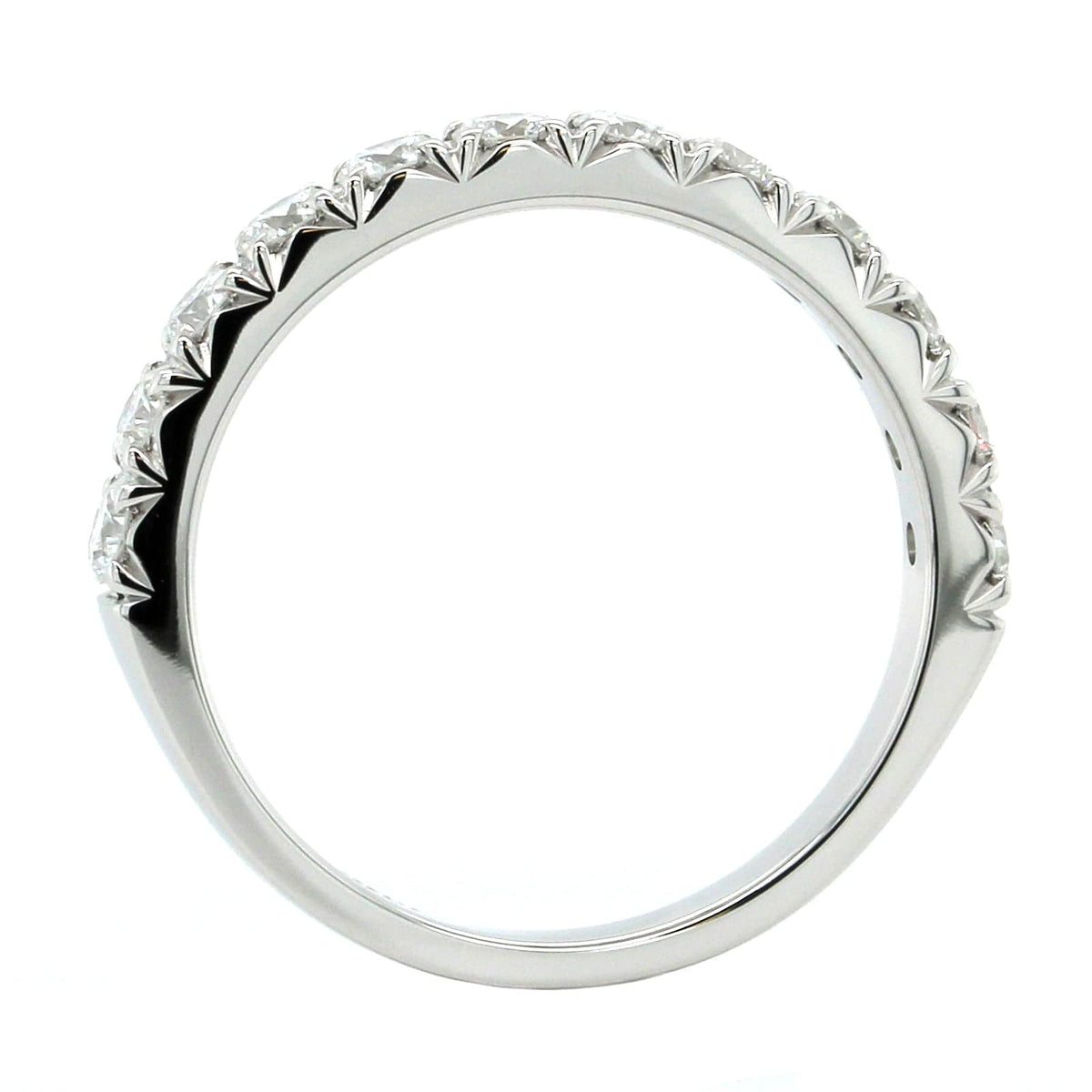 18K White Gold Prong Set Diamond Band