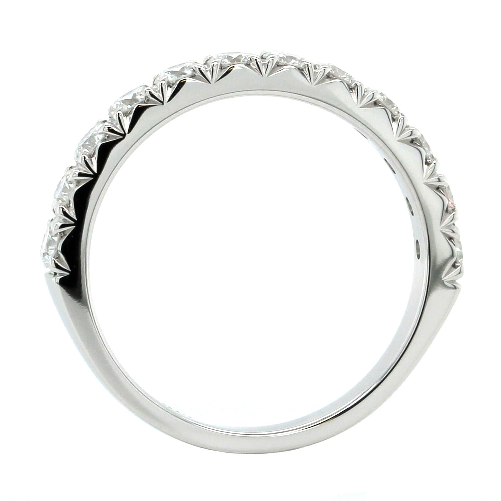 18K White Gold Prong Set Diamond Band