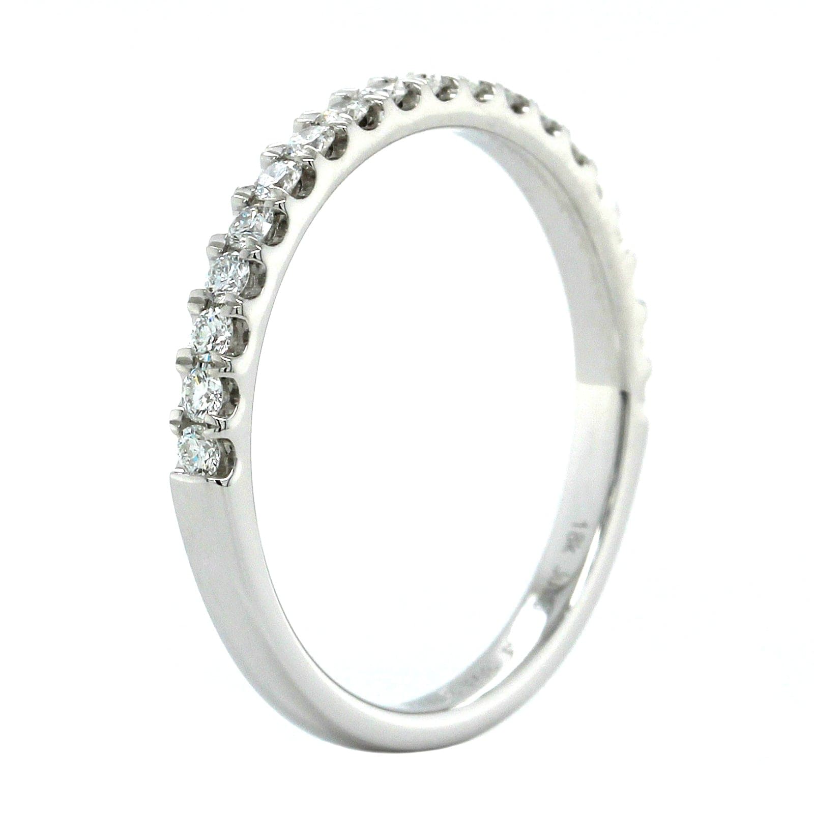 18K White Gold Prong Set 19 Stone Diamond Band