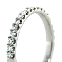 18K White Gold Prong Set 19 Stone Diamond Band