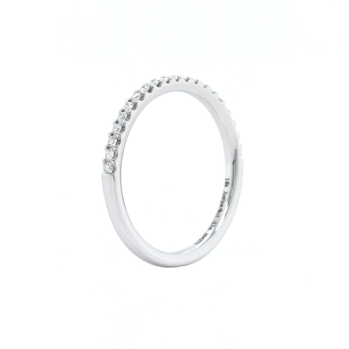 18K White Gold Prong Set Diamond Band