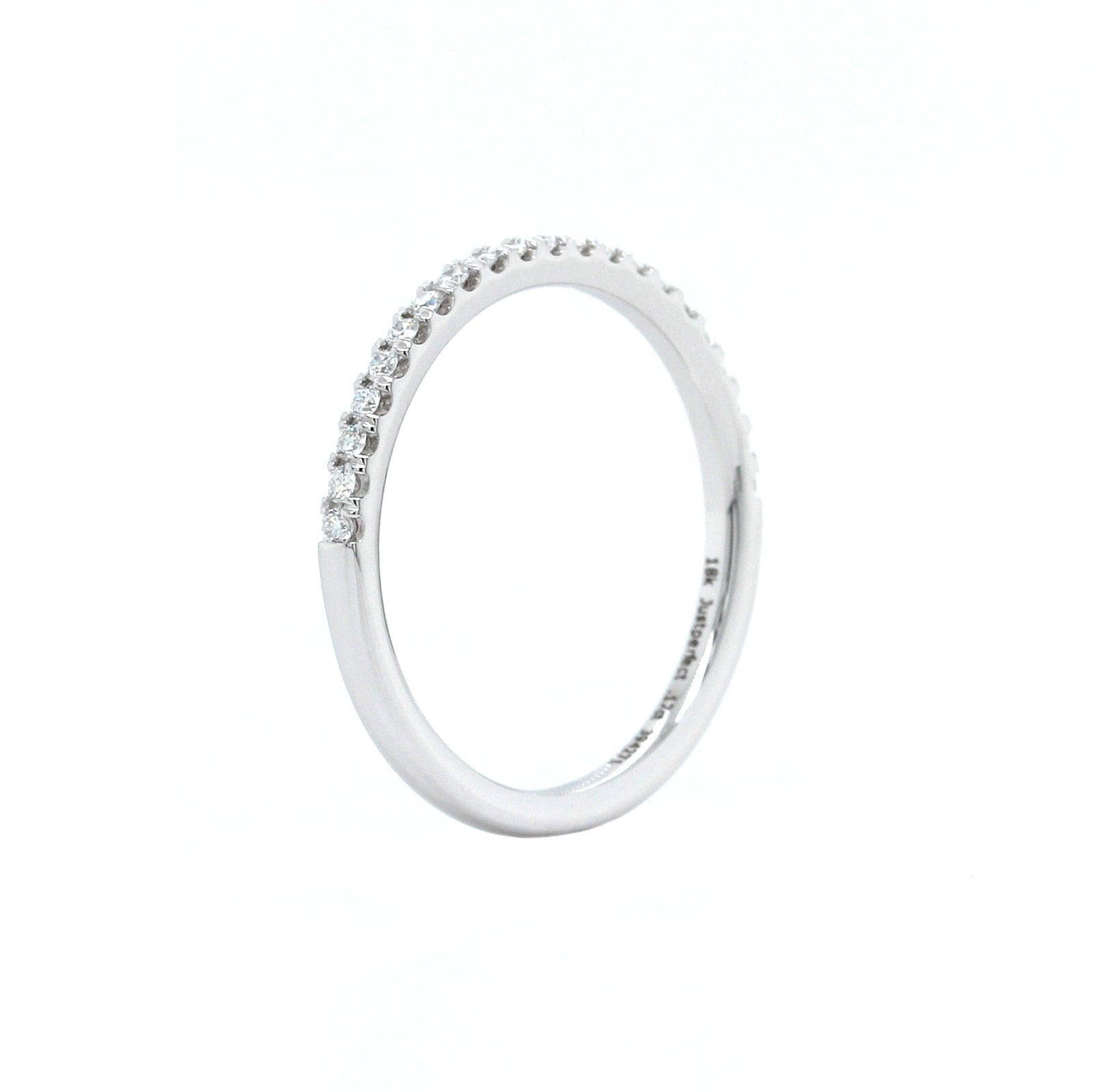 18K White Gold Prong Set Diamond Band