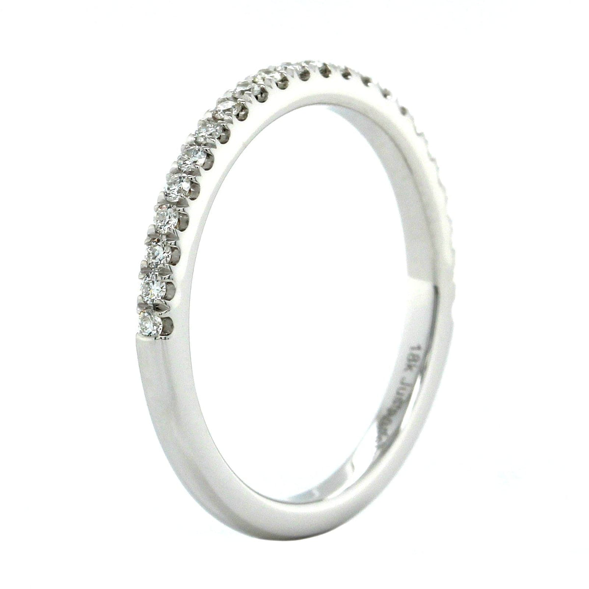 18K White Gold Prong Set 23 Stone Diamond Band