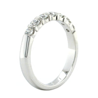 18k White Gold 7 Stone Bar Set Diamond Band