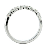18k White Gold 7 Stone Bar Set Diamond Band