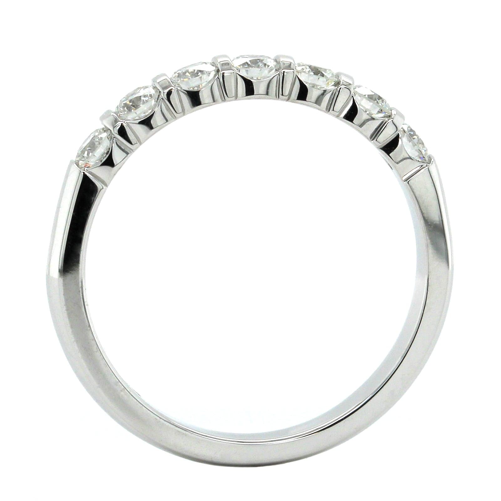 18k White Gold 7 Stone Bar Set Diamond Band