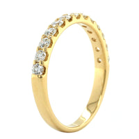 18K Yellow Gold Shared Prong Diamond Band