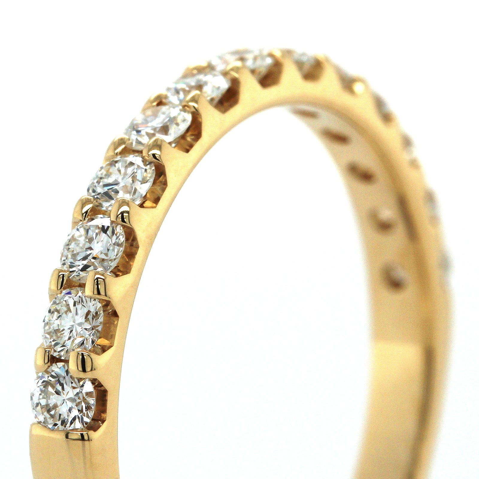 18K Yellow Gold Shared Prong Diamond Band