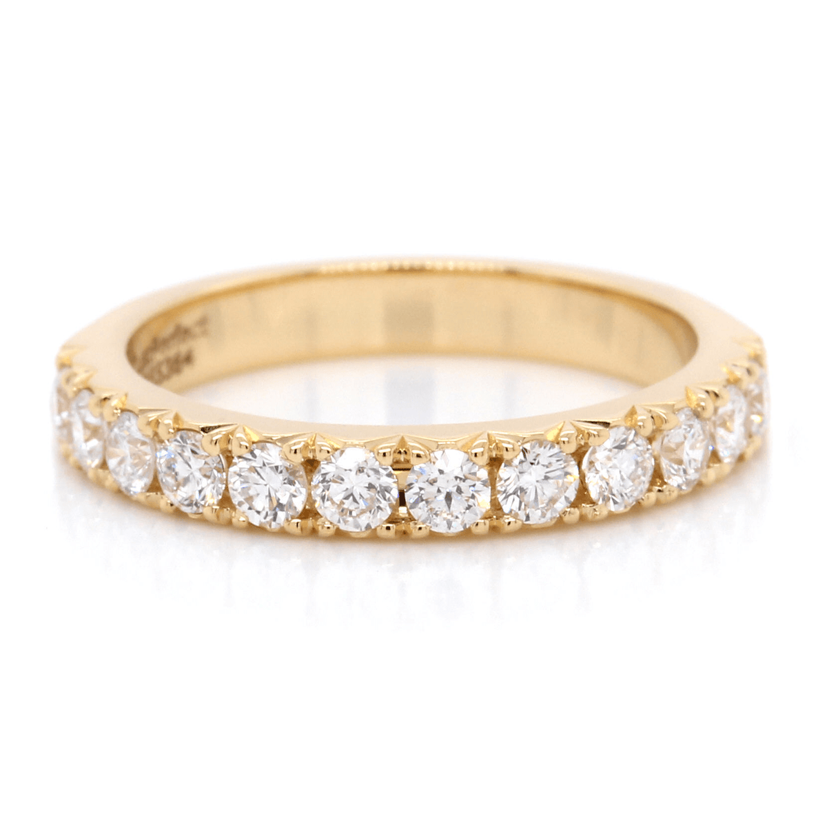 18K Yellow Gold Shared Prong Diamond Band