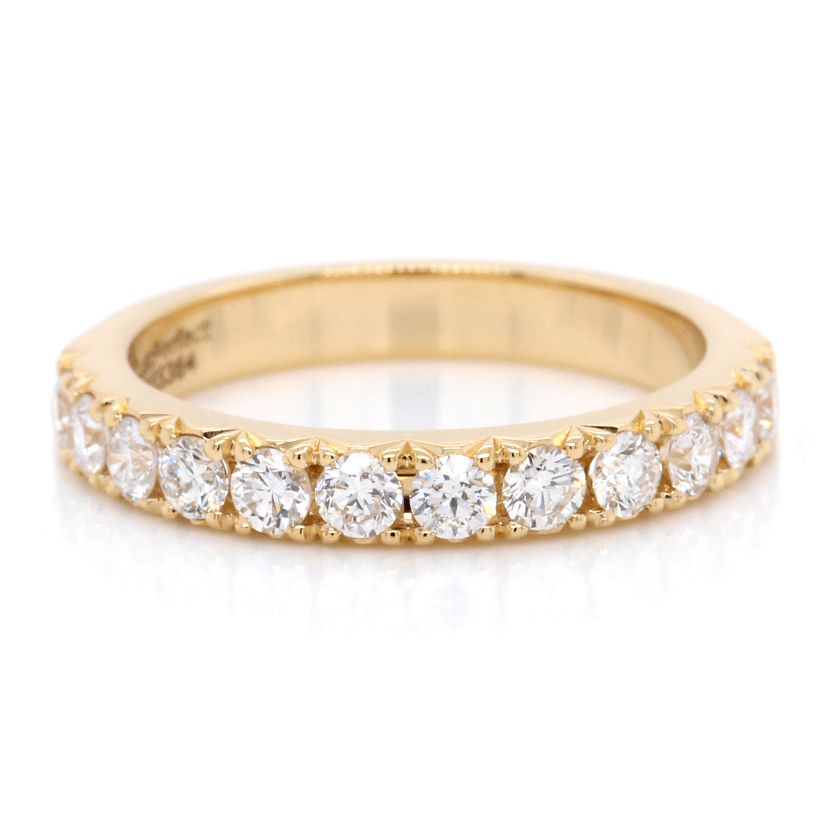 18K Yellow Gold Shared Prong Diamond Band