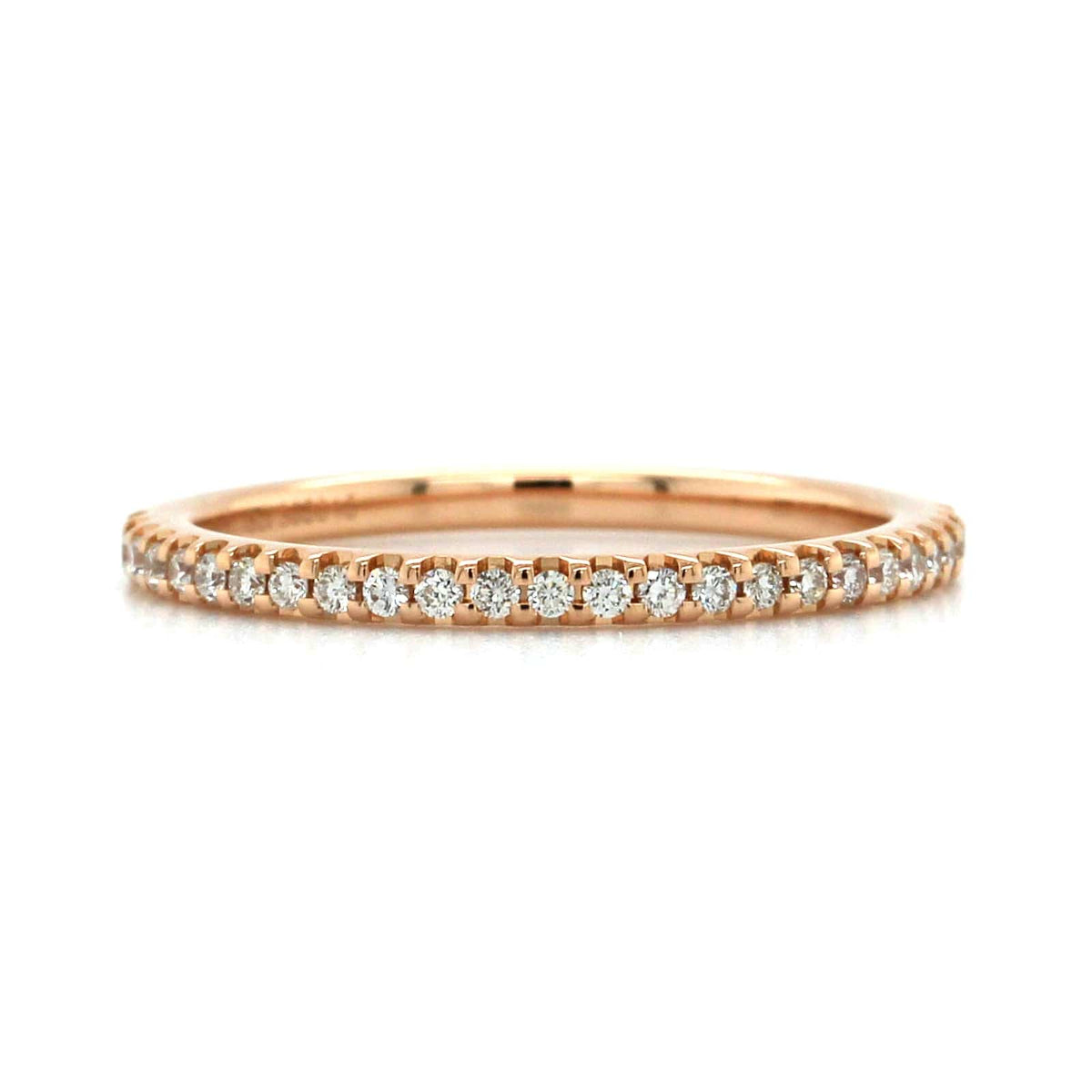 18K Rose Gold Shared Prong Diamond Band