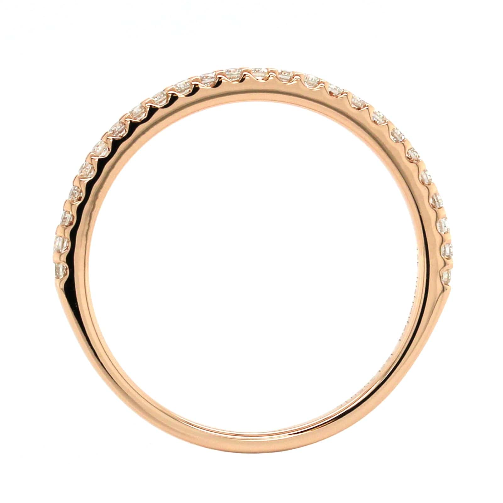 18K Rose Gold Shared Prong Diamond Band