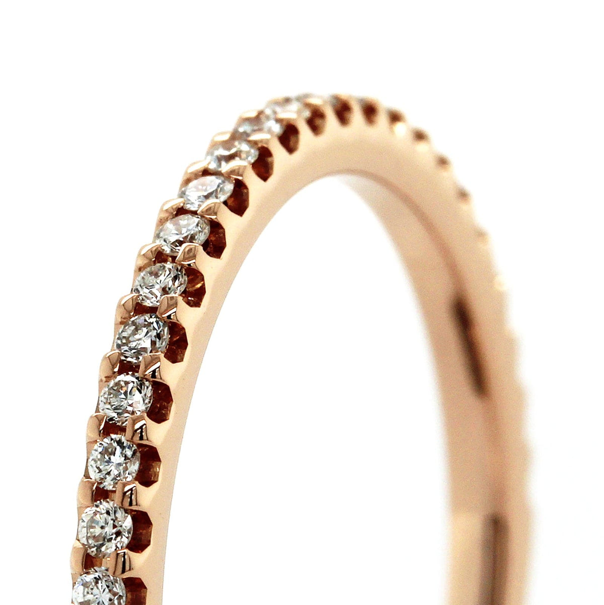 18K Rose Gold Shared Prong Diamond Band
