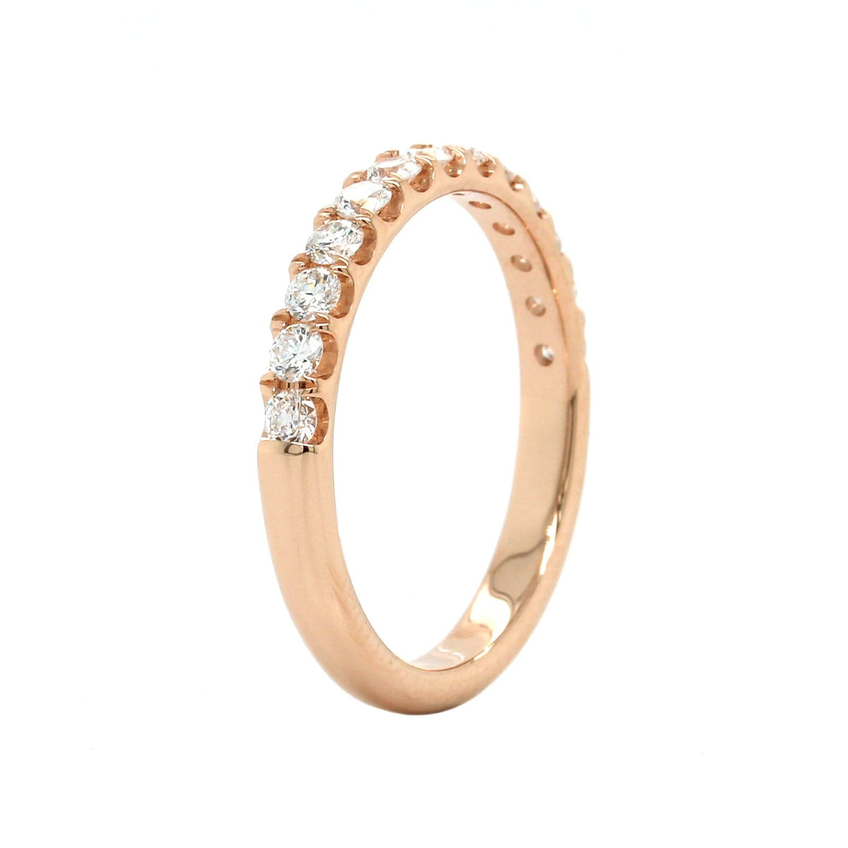 18K Rose Gold Shared Prong Diamond Band