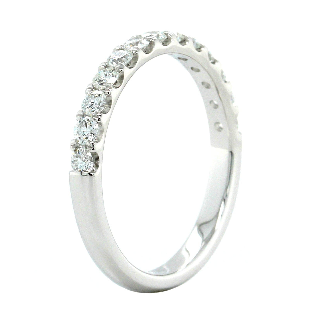 18K White Gold Shared Prong Diamond Band
