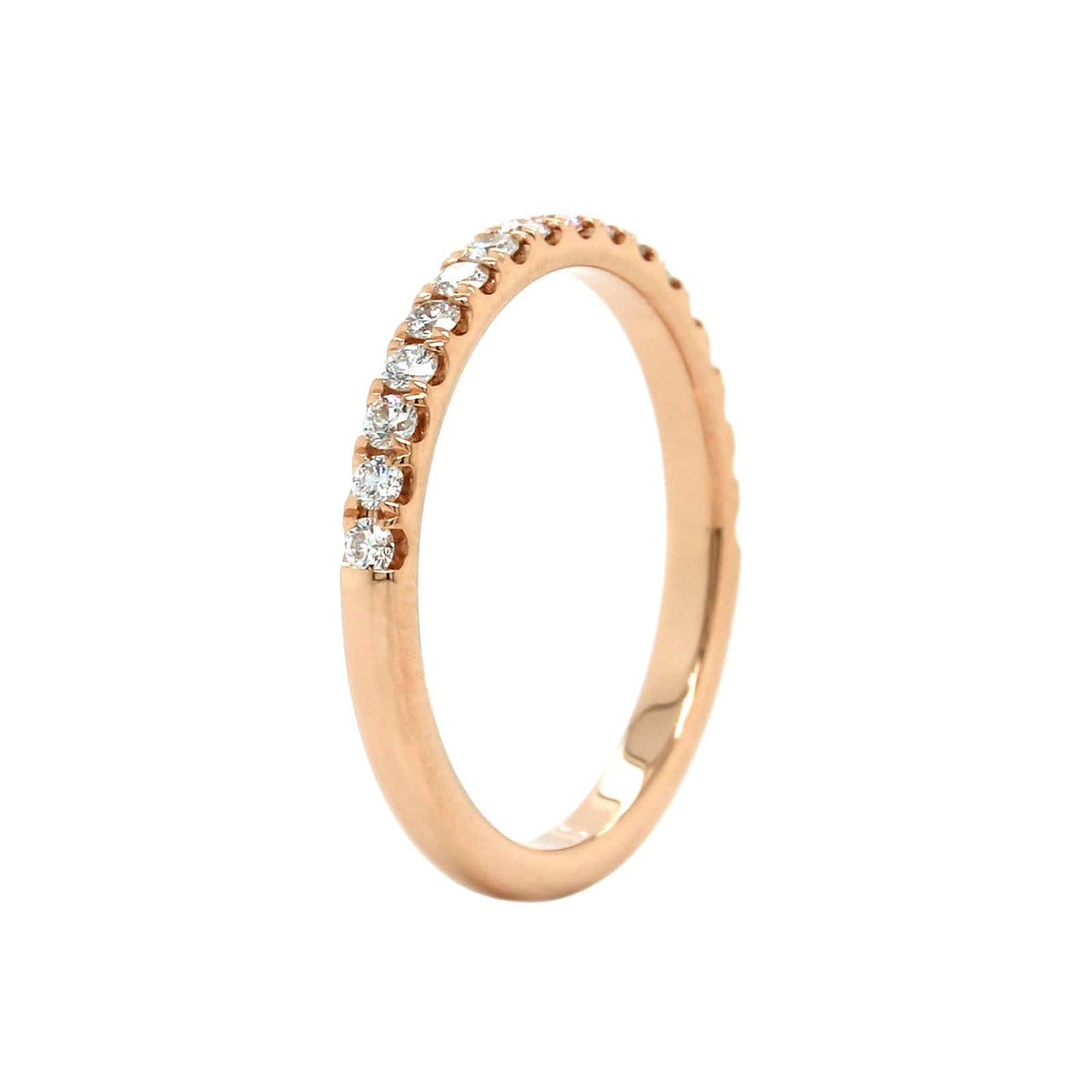 18K Rose Gold Shared Prong Diamond Band
