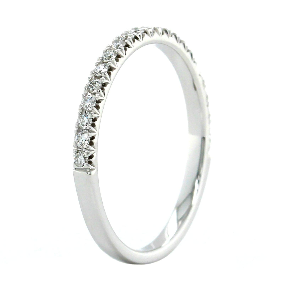 18K White Gold Shared Prong Diamond Band