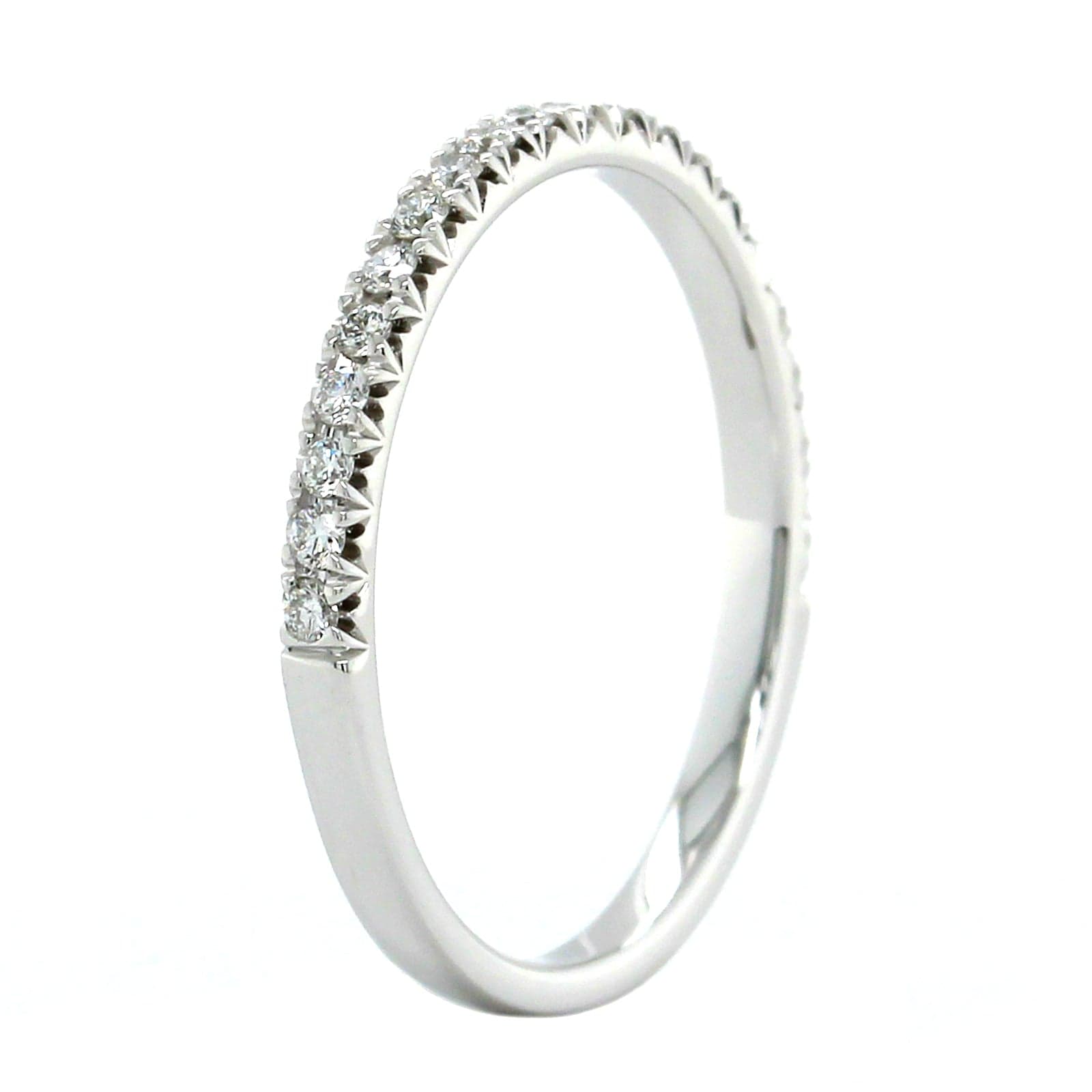 18K White Gold Shared Prong Diamond Band