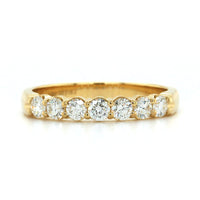 18K Yellow Gold 7 Stone Shared Prong Diamond Band