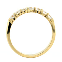 18K Yellow Gold 7 Stone Shared Prong Diamond Band
