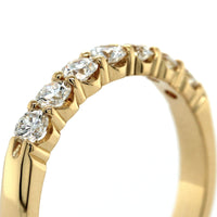 18K Yellow Gold 7 Stone Shared Prong Diamond Band