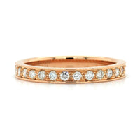18K Rose Gold Flat Sides Diamond Band