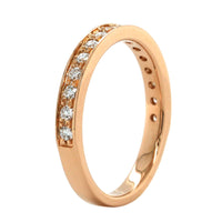 18K Rose Gold Flat Sides Diamond Band