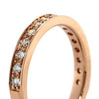 18K Rose Gold Flat Sides Diamond Band