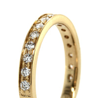 18K Yellow Gold Flat Sides Diamond Band