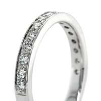 18K White Gold Bead Set 16 Stone Diamond Band