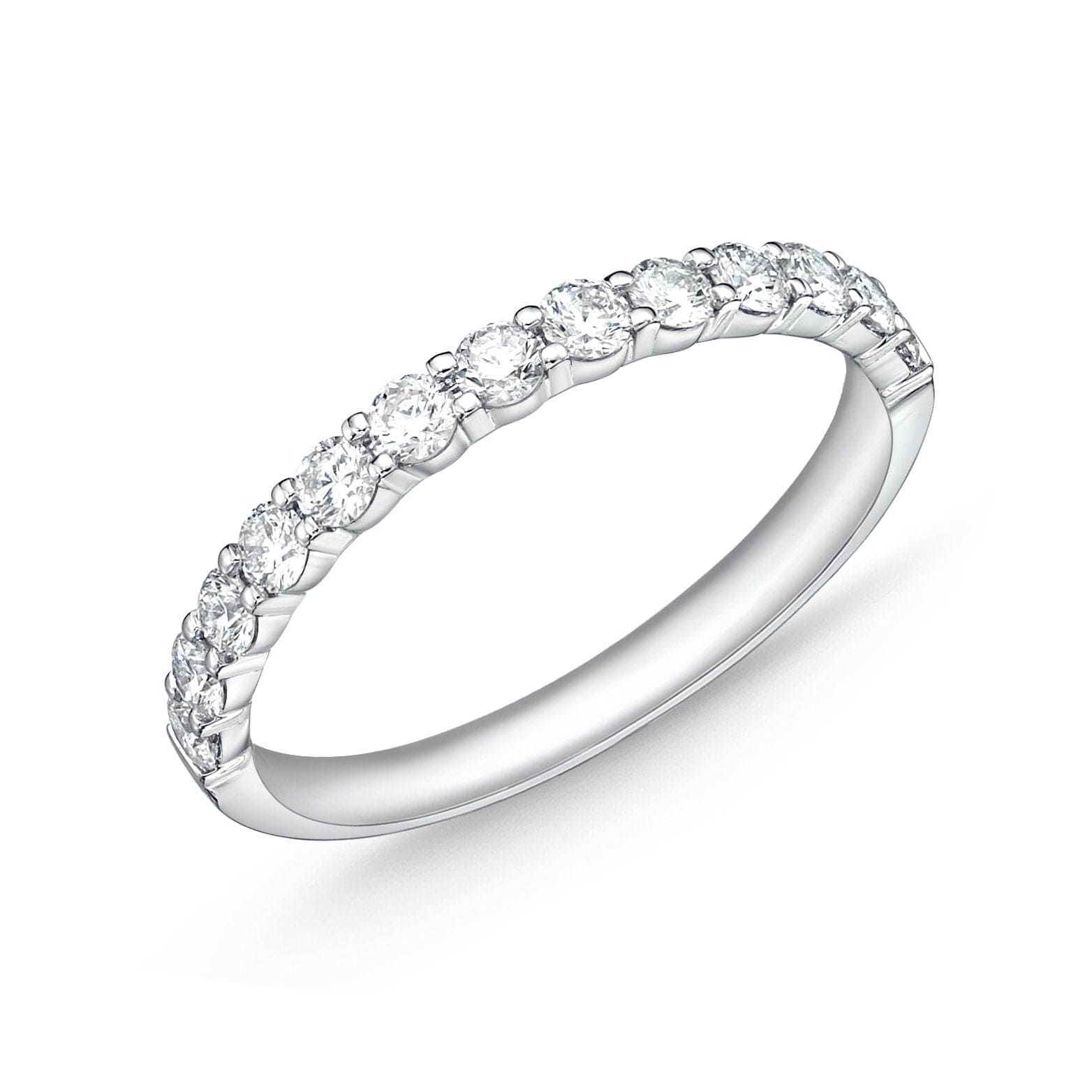 Platinum Petite Prong Diamond Band