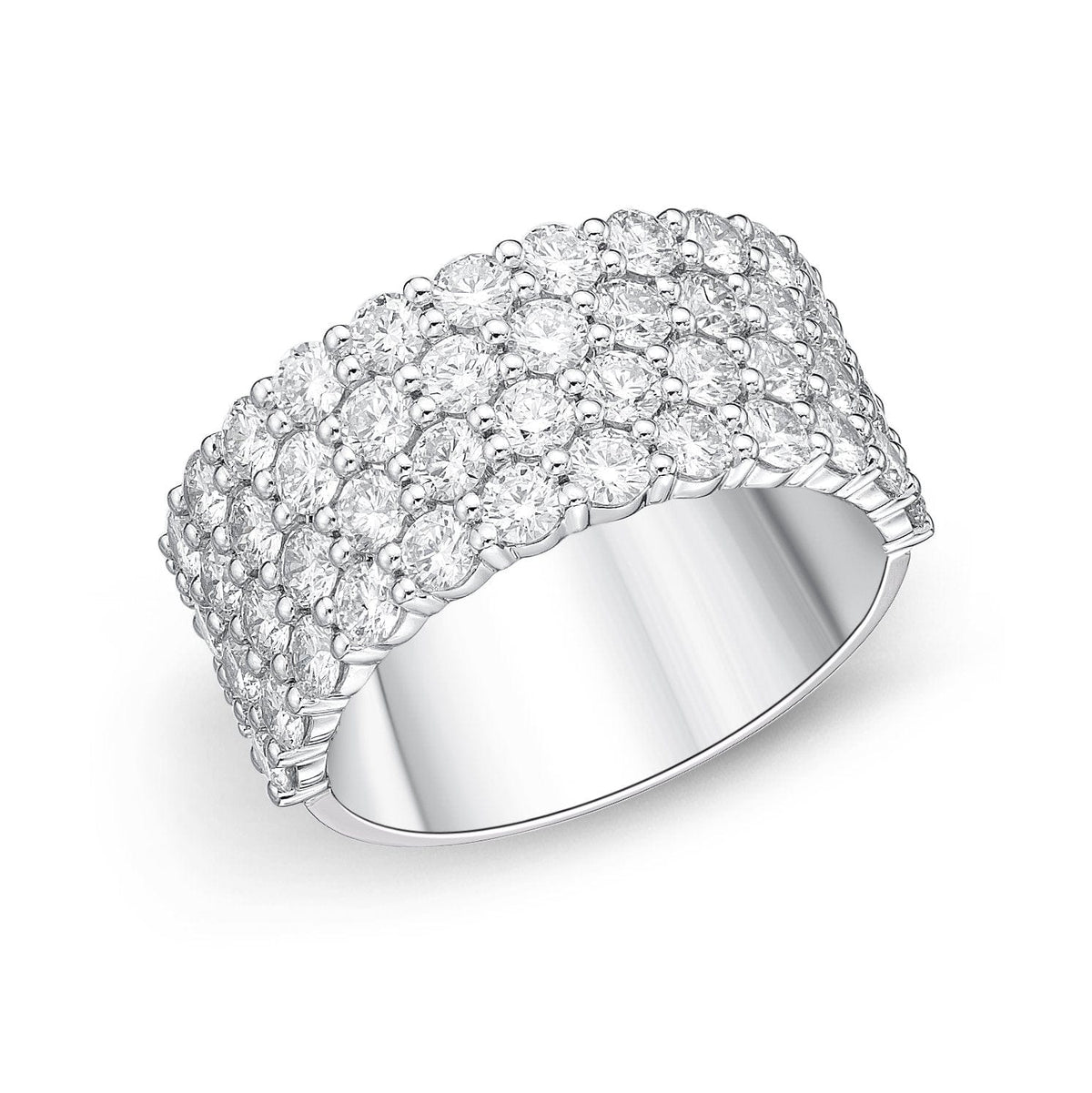 Platinum Paramount 4 Row Diamond Band