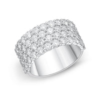Platinum Paramount 4 Row Diamond Band