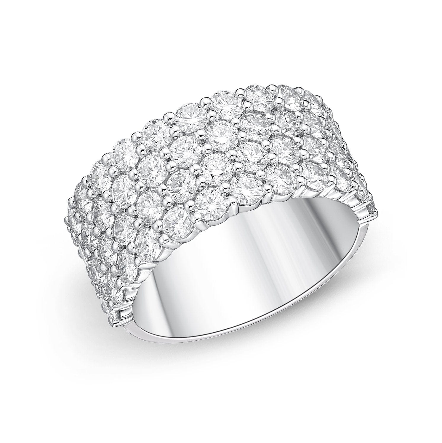 Platinum Paramount 4 Row Diamond Band
