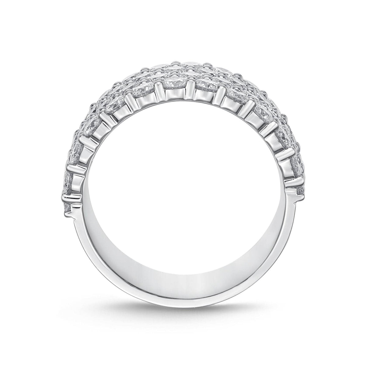 Platinum Paramount 4 Row Diamond Band