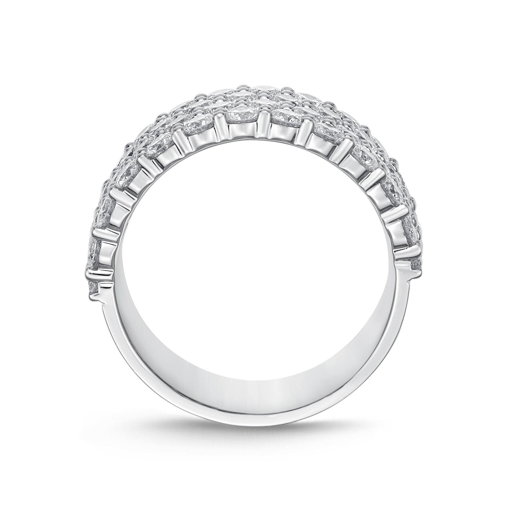 Platinum Paramount 4 Row Diamond Band