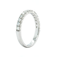 18K White Gold Prong Set Halfway Diamond Band