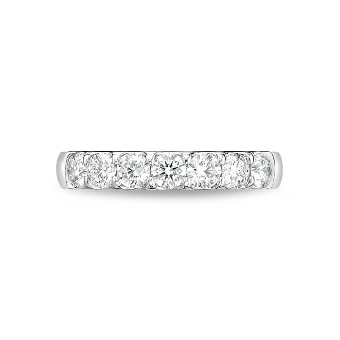 18K White Gold 7 Stone Diamond Wedding Band