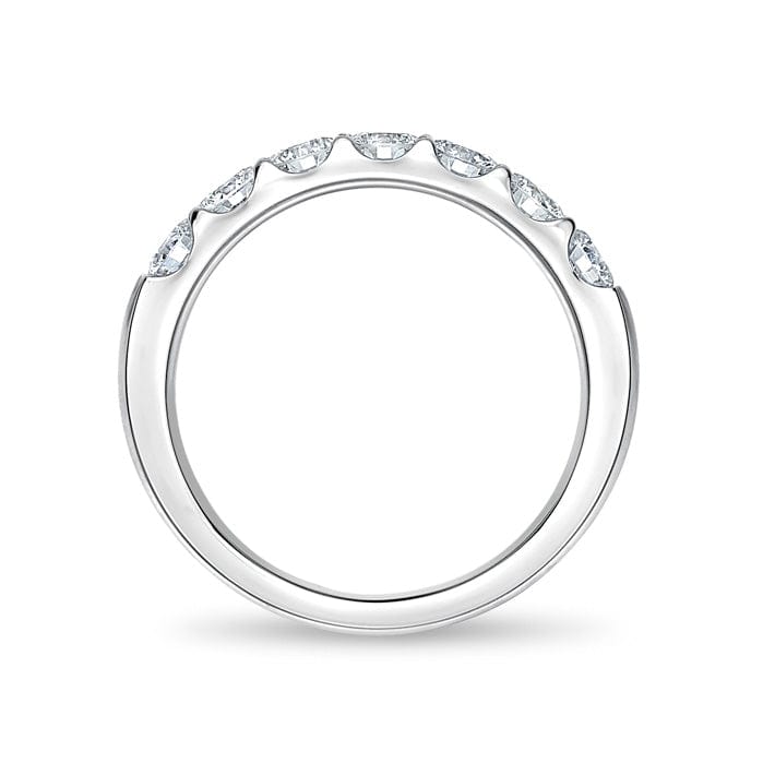 18K White Gold 7 Stone Diamond Wedding Band