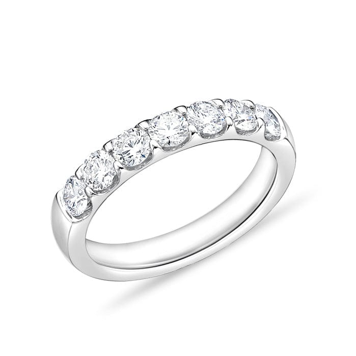18K White Gold 7 Stone Diamond Wedding Band