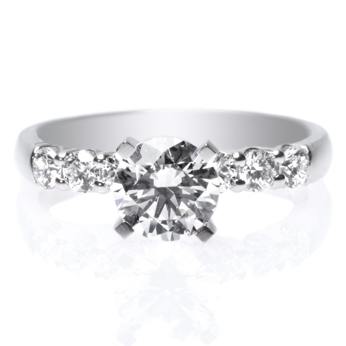 Platinum Solitaire Six Stone Diamond Engagement Ring