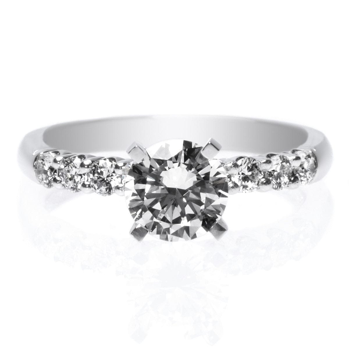 Platinum Solitaire Eight Stone Diamond Engagement Ring