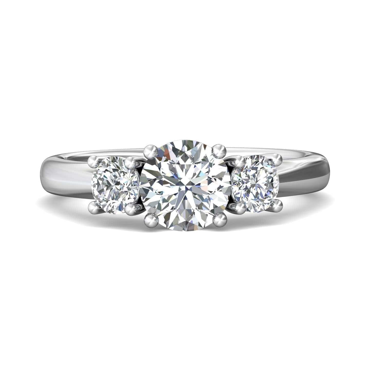 Platinum Three-Stone Engagement Ring Setting