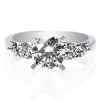 Platinum Graduated Diamond Engagement Ring