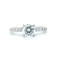 Platinum 4-Prong 10-Stone Engagement Ring Setting