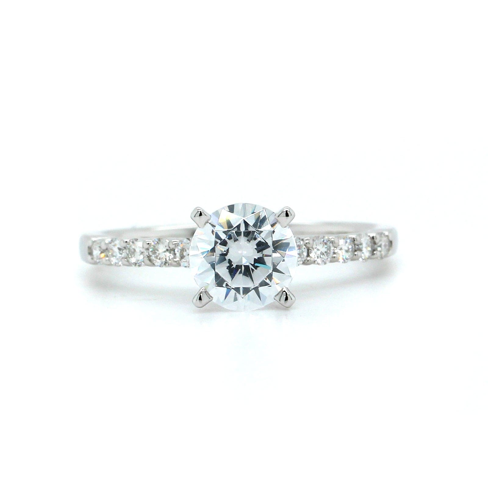Platinum 4-Prong 10-Stone Engagement Ring Setting