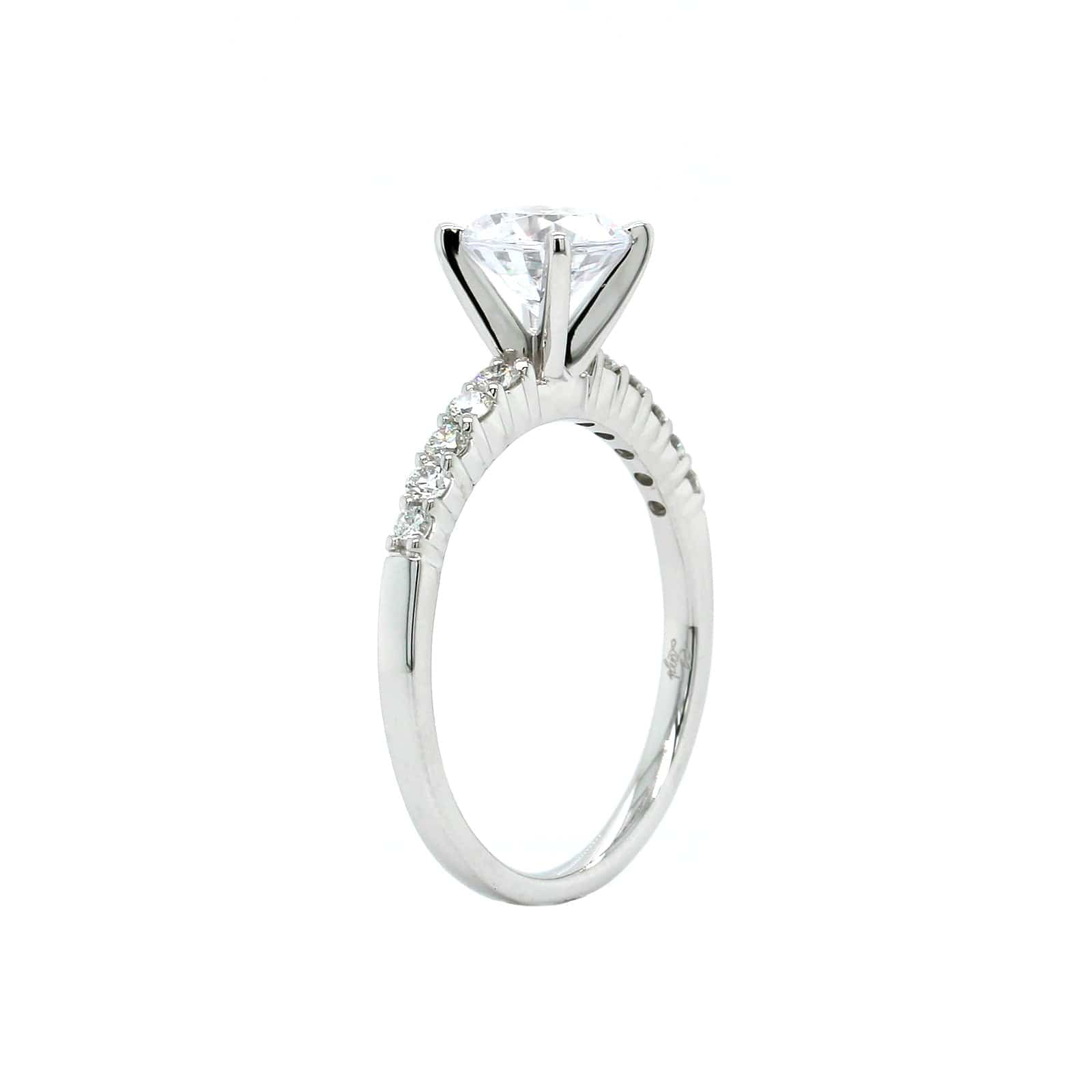 Platinum 4-Prong 10-Stone Engagement Ring Setting