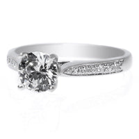 Platinum Channel Set 14-Stone Engagement Ring Setting